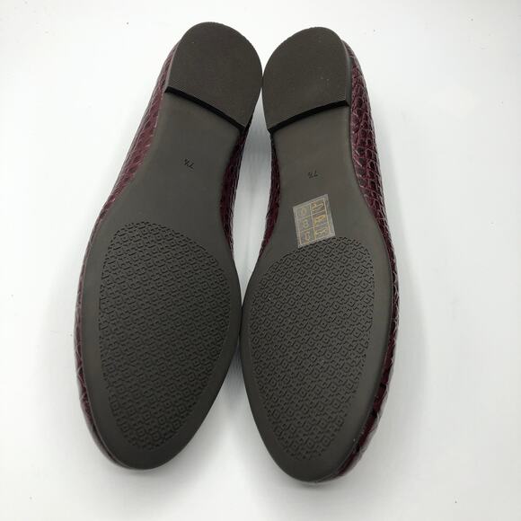 Tory Burch Womens Chelsea Ballet Croco Emboss Gold Logo Cap Toe Flat 7.5 New - Picture 4 of 6